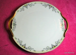 PT Tirschenreuth (Golden West Pat #4248) 9 7/8" PIATTO TORTA MANICO TONDO Ecc - Foto 1 di 3