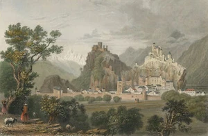 SITTEN - Gesamtansicht mit Schloss Tourbillon - Stahlstich 1834 - Picture 1 of 2