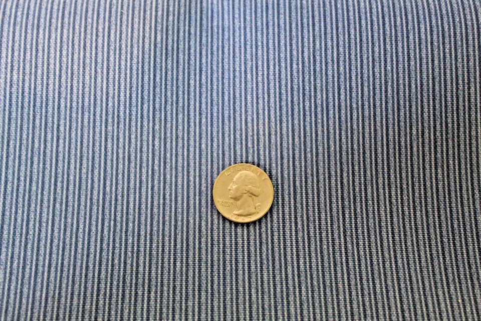 2 Yards+ Outdoor Home Dec Fabric - Dusty Blue Stripe - 56" Wide - Image 1 of 2