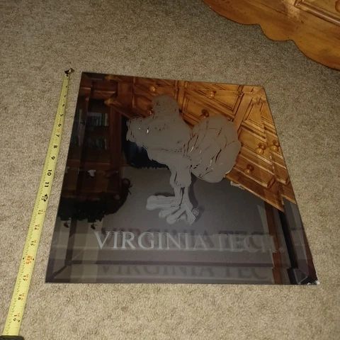 Virginia Tech Hokies Mascot Frosted Etched Mirror Cover