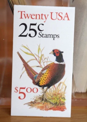 2283A PHEASANT (red) Booklet of 20 US 25¢ Stamps MNH 1988 - Image 1 of 2