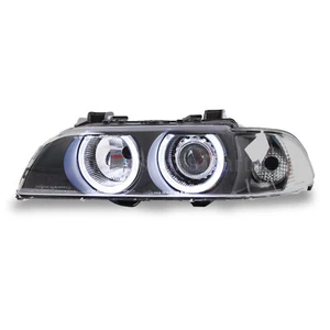 Black Fits 1996-2000 Bmw E39 525I 530I M5 Led Halo Projector Headlights Lamps - Picture 1 of 7