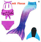Mdchen Meerjungfrauenschwanz mit Bikini Mermaid Tail Flosse Schwimmen Kostme~