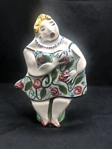 Large Dana Simson Chesapeake East Studio Art Pottery Ceramic Vase Fat Lady Sings - Picture 1 of 13