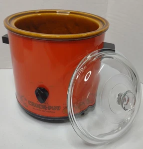 Olla de cocción lenta vintage retro Rival 3,5 cuartos de galón rojo llama naranja con tapa probada - Imagen 1 de 24
