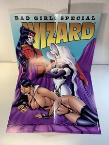 Vintage Wizard Comic Price Guide 1995 Bad Girls Store Display Poster - Picture 1 of 2