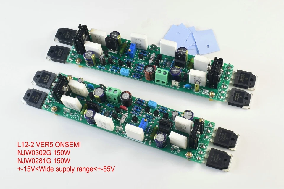 1pair LJM L12-2 ONSEMI VER5 Ultra Low Distortion Power Amplifier Board - Image 1 of 4