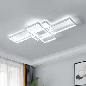 Modern 64W LED Deckenleuchte Kaltweiß Deckenlampe 90cm Metall Lampe Wohnzimmer - Bild 1 von 7