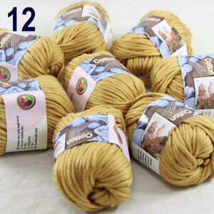 Sale New 8Skeinsx50gr Soft 100% Cotton Chunky Super Bulky Hand Knitting Yarn 12