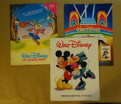 Lot of 3 - 80'S DISNEY Movies Film Rental Catalog Books - Vintage & Collectible - Image 1 of 4
