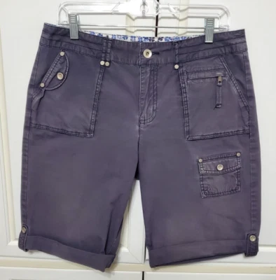 Bermudas Gitano Para Mujer Talla 12 Cortas para Caminar Gris Plateado Enrollado 12 P-23 Foto 1 de 4
