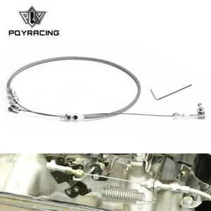 24" Universal Braided Throttle Gas Cable Kit Swap Fuel Line Kit Stainless Steel - Foto 1 di 13