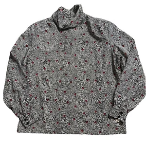 Blusa pequeña Pendleton Country Sophisticates vintage para mujer 10 negra blanca roja - Imagen 1 de 12