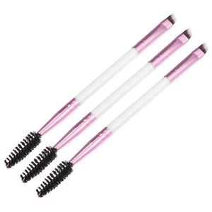 3Stk weicher doppelseitiger Augenbrauenpinsel,Verlängerungspinsel,Rosa Weiß - Bild 1 von 7