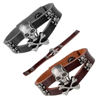 Nuevo Brazalete Brazalete Brazalete Brazalete Ajustable Punk Cuero Trenzado Hombres Mujeres EE. UU. Foto 1 de 4