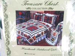 Schatztruhe Sammlung Handarbeit Patchwork Quilt Überwurf Decke 50" x 60" - Bild 1 von 13