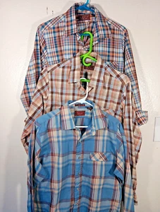 Vintage Levi's Plaid Shirts - Set of 3, Men's Medium, Casual Long Sleeve - Picture 1 of 17