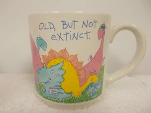 Vintage Carlton Cards Old But Not Extinct Dinosaurs Ceramic Coffee Tea Cup Mug - Picture 1 of 7