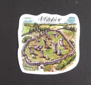 Wiltshire World Travel Sites Sticker 1.75" x 1.78" (P) - Foto 1 di 2