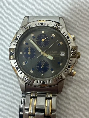 Reloj cronógrafo para hombre Pulsar By Seiko vintage años 90 V657-X010 no probado Foto 1 de 4
