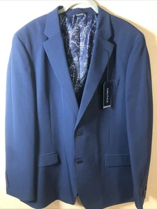 NEU Nautica Herren Modern Fit Bi-Stretch Anzugjacke Navy Blau Einfarbig Jacke 44R - Bild 1 von 10