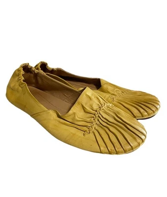 Chocolate Blu Size 10 Cam2 Yellow Leather Cinched Flat  - Изображение 1 из 4