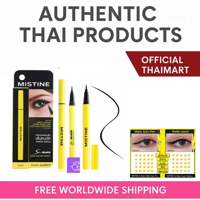 MISTINTO So Black Brillante Auto Pen Delineador de Ojos Afilado Fácil Alto Pigmento Larga Duración x2 Foto 1 de 4