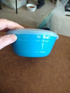 Vintage Packerware Teal Plastic Cereal Snack Bowl 6" With Lid Retro - Picture 1 of 5