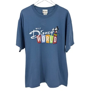 Walt Disney World blau Logo Mickey Mouse T-Shirt Erwachsene Größe XL 100% Baumwolle  - Bild 1 von 6