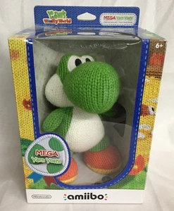 MEGA YARN YOSHI amiibo w/ BOX Nintendo YOSHI'S WOOLLY WORLD Green 3DS WII U Rare - Picture 1 of 10