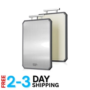 Doppelseitiges Edelstahl Schneidebrett mit Saftrille & Griff - 16"x11" - Bild 1 von 9