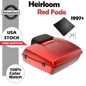 Heirloom Red Fade Rushmore Chopped Tour Pack Pak Pad Fits Harley Touring/Softail - Picture 1 of 13