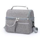 Dual Compartment Insulated Lunch Box Cans Wine Bag Cooler Box  Camping