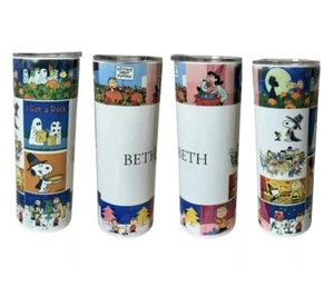 Peanuts Christmas Thanksgiving Halloween Stainless Tumbler Snoopy Charlie Brown - Picture 1 of 1