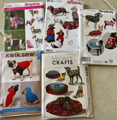  PET ACCESSORIES patterns NEW, coat, hoodie, bed, bed cover, outfit, multi sizes - Image 1 of 4