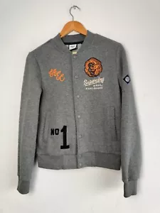 Superdry Chaqueta Bomber East Coast Warriors Gris Varsity Track - Mujer UK 10 - Imagen 1 de 15