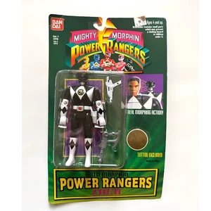 Modellino Bandai Mighty Morphin Power Rangers Zach Black Ranger Auto 1994 - Foto 1 di 7