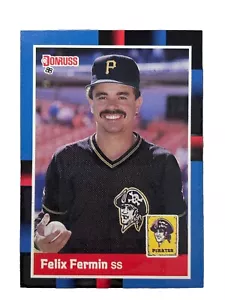 Excellent: Vintage 1988 Donruss Felix Fermin Pittsburgh Pirates Rookie Card - Picture 1 of 2