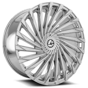 20" Azara AZA-501 Nano Chrome 20x8.5 Wheel 5x112 5x4.5 35mm Rim - Picture 1 of 9