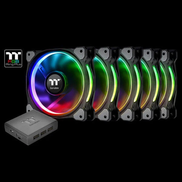 Thermaltake  Riing Plus 14 (140mm) LED RGB TT Premium (5 Pack), CL-F057-PL14SW-A - Image 1 of 1