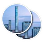 2x Vinyl Stickers CITIC Tower Beijing China Building #63057