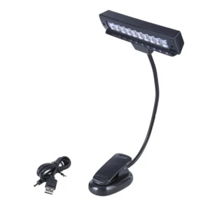 USB/Battery Power 10LED Clip Light Adjustable Angle for Reading Camping - Afbeelding 1 van 7
