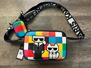 Borsa a mano Karl Lagerfeld Paris Maybelle multicolore a tracolla per fotocamera nuova con etichette $ 198 - Foto 1 di 5