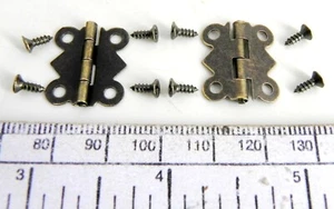 Charnières – style et finition antiques – 20 x 16 mm (ouvertes) – paire avec 8 v - Picture 1 of 5
