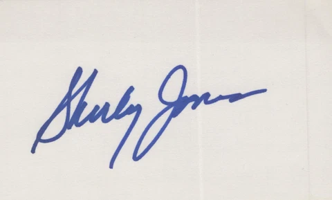 Shirley Jones signed 3x5 index card Vintage Cover