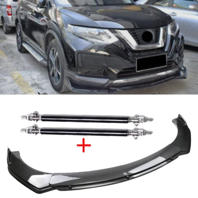 For Nissan Rogue Qashqai Carbon Fiber Style Front Bumper Lip Spoiler Body Kit Foto 1 de 4