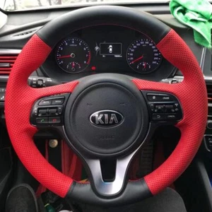 For Kia Sportage 4 KX5 K5 2016-17 Customized Hand stitched Steering Wheel Cover - Picture 1 of 7