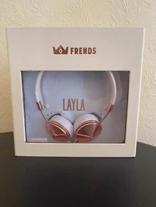 FRENDS Layla White Leather & Rose Gold Over Ear Headphones Boxed - Picture 1 of 8
