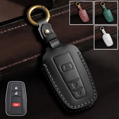 Genuine Leather Car Key Fob Case Cove For Toyota Prius Camry Corolla RAV4 Avalon Foto 1 de 4