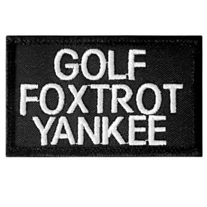 golf foxtrot yankee GFY embroidered morale tactical US army fastener cap patch - Bild 1 von 2